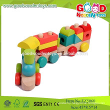2015 Cheap And High Quality Wooden Train Set Toys For Kids ,Colorful Stack Block Train Toy